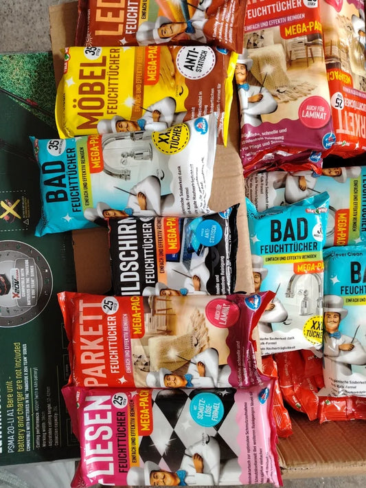 stock Salviette pulizia: 72 pacchi multiuso vetri